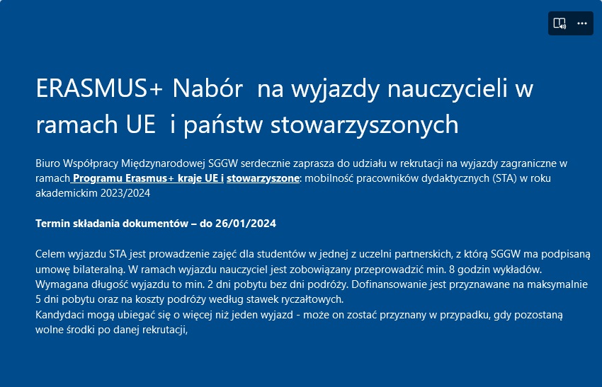 Nabór na wyjazdy nauczycieli w ramach UE i państw stowarzyszonych